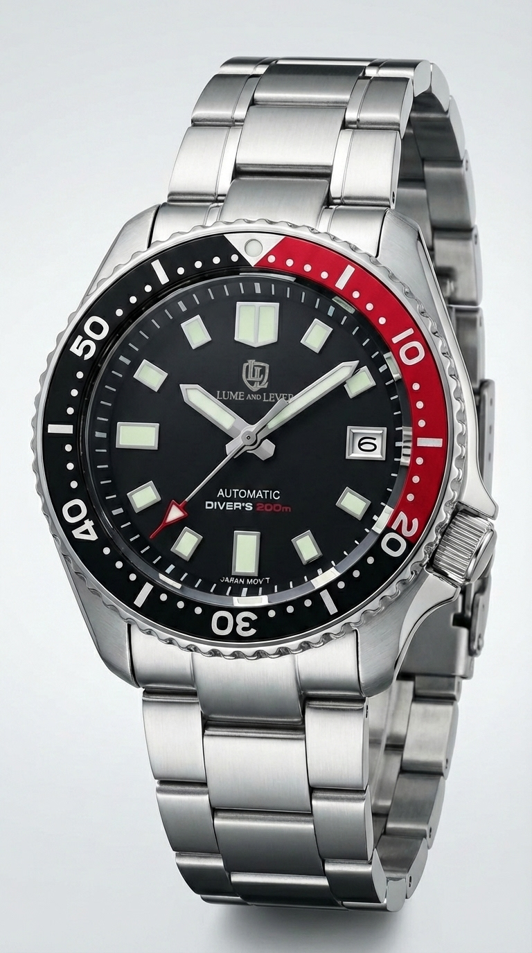 Classic Diver with Red and Black Bezel