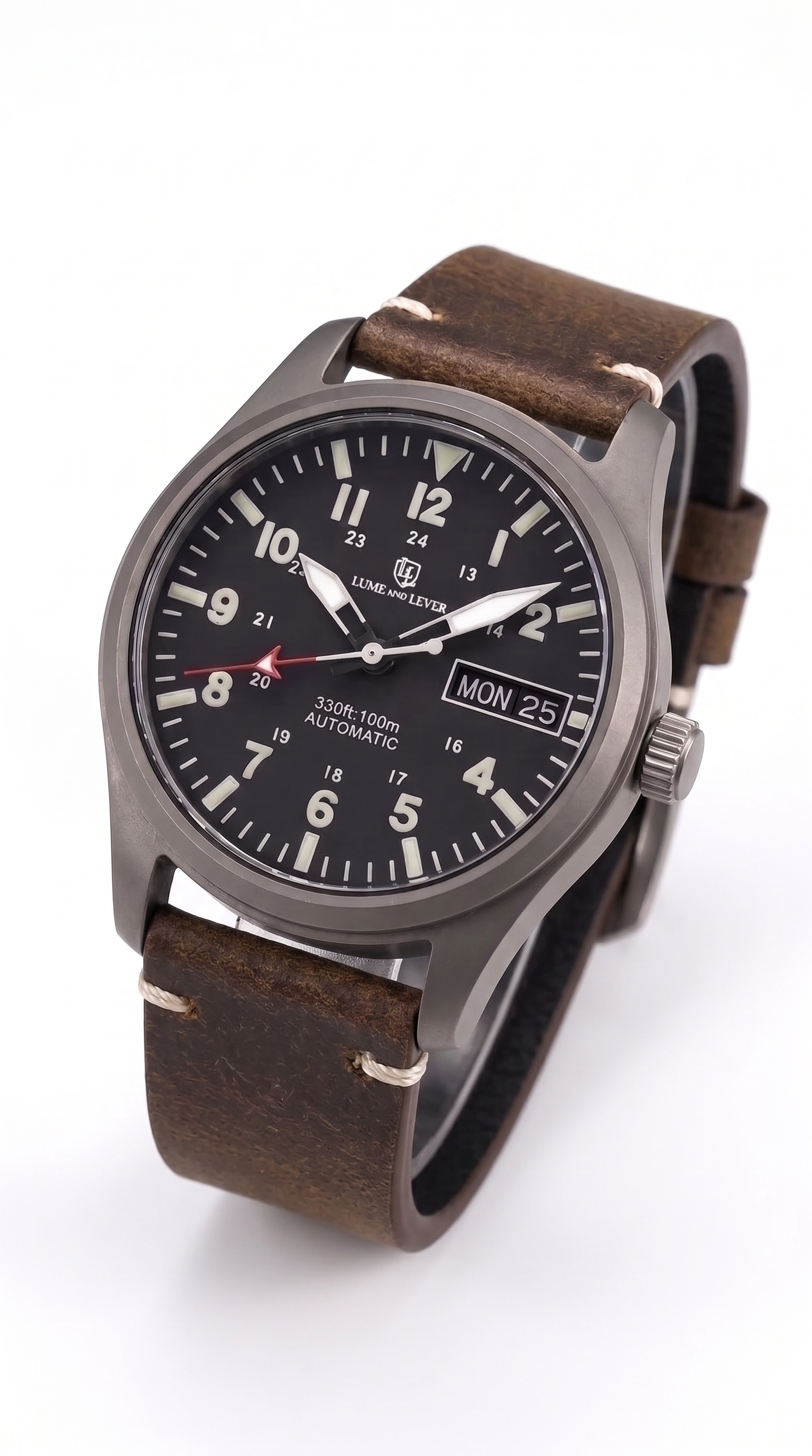Titanium Automatic Field Watch on Leather