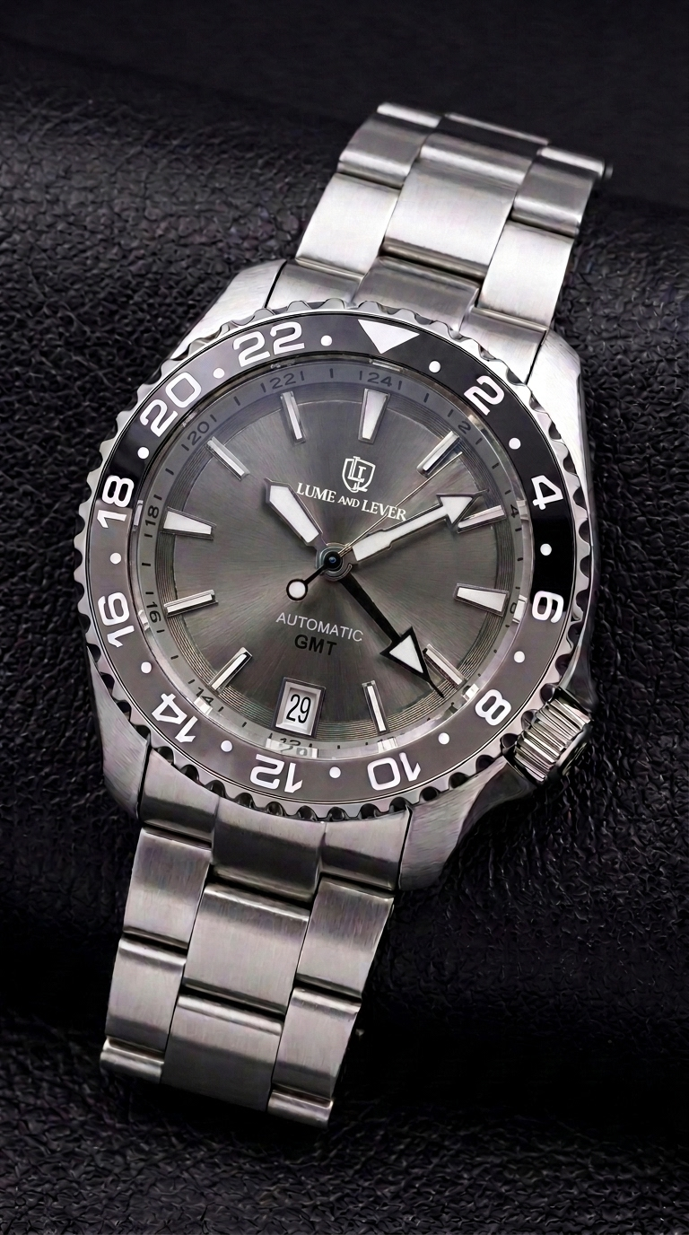 Slate Sunburst GMT with Black/Grey Bezel